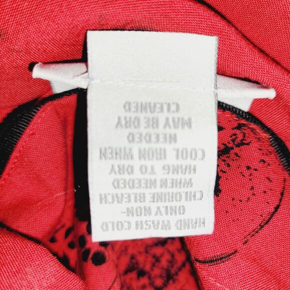 Soft Surroundings Top 3X Red Blouse Wrap Asian Han Character Ball Knot Button - Picture 9 of 14